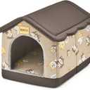 Jiupety Dog House Indoor, 2XL Size Indoor Dog House for Large Dog, Warm Cave Sleeping Nest Bed for Cats and Dogs, Brown