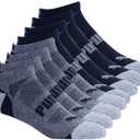 Puma Men's No show Sport Socks, Moisture Control, Arch Support (8 Pair) (Black)