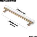 Goo-Ki Champagne Bronze Zinc Alloy Cabinet Handles - 7.56''(192mm) Hole Center Striped Decorations Cabinet Pull Hardware for Bedroom, Kitchen, 6 Pack