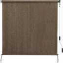 SEEYE Outdoor Sunshade Roller Shades 6' W x 6' H, Cordless Roll Up Shade Blinds Privacy Screen with 90% UV Protection, Exterior Patio Shade Cloth for Porch Pergola Balcony Backyard Windows, Mocha