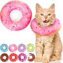 Cat Cone Collar Soft, Adjustable Cat Recovery Collars Spay Cones to Stop Licking, Cute Kittens Donut E Collar After Surgery, Anti-Lick Wound Healing Elizabetan Collars for Kittens (Pink, Small)