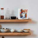 2 x Fall Sign Decor Decorations for Home Coffee Bar Hot Cocoa Sign Autumn Halloween Ghost Decor Decorations for Home Office Kitchen 5 X 5 Inch