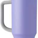 Owala Stainless Steel Triple Layer Insulated Travel Tumbler with Spill Resistant Lid, Straw, and Carry Handle, BPA Free, 40 oz, Light Purple (Whimsical Daydream)