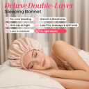 5 x CoolMate Adjustable Satin Silk Bonnet for Sleeping Women, Tie Double Lined Silk Bonnet for Women Long Hair
