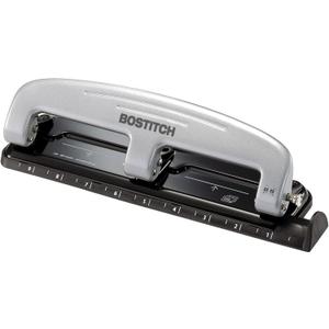 Bostitch Office inPRESS 12 Reduced Effort Three-Hole Punch, Silver/Black (2101)