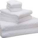 Towel Set - White - 2 Bath Sheets, 2 Hand Towels, 2 Washcloths - Bath Sheet Set