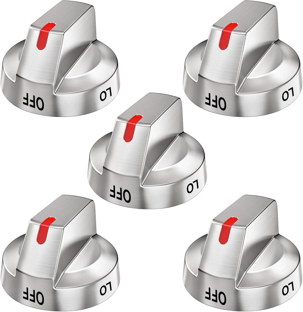 S-Union DG64-00473A Stove Knobs Compatible with Samsung Stove Knob Replacement,for Samsung Gas Range Oven Knobs Parts NX58H5600SS NX58H5650WS NX58J7750SS NX58F5700WS Burner Control Dial Perilla, 5 Pcs