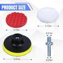 Hovom 7PCS 6 Inch Sponge Wool Polishing Buffing Pad, Wool & Foam Car Buffing Pad Kit with Hook and Loop Back & M14 Drill Adapter, Car Polishing Wheel Pads, Polisher Buffer Drill Attachment (6 Inch)