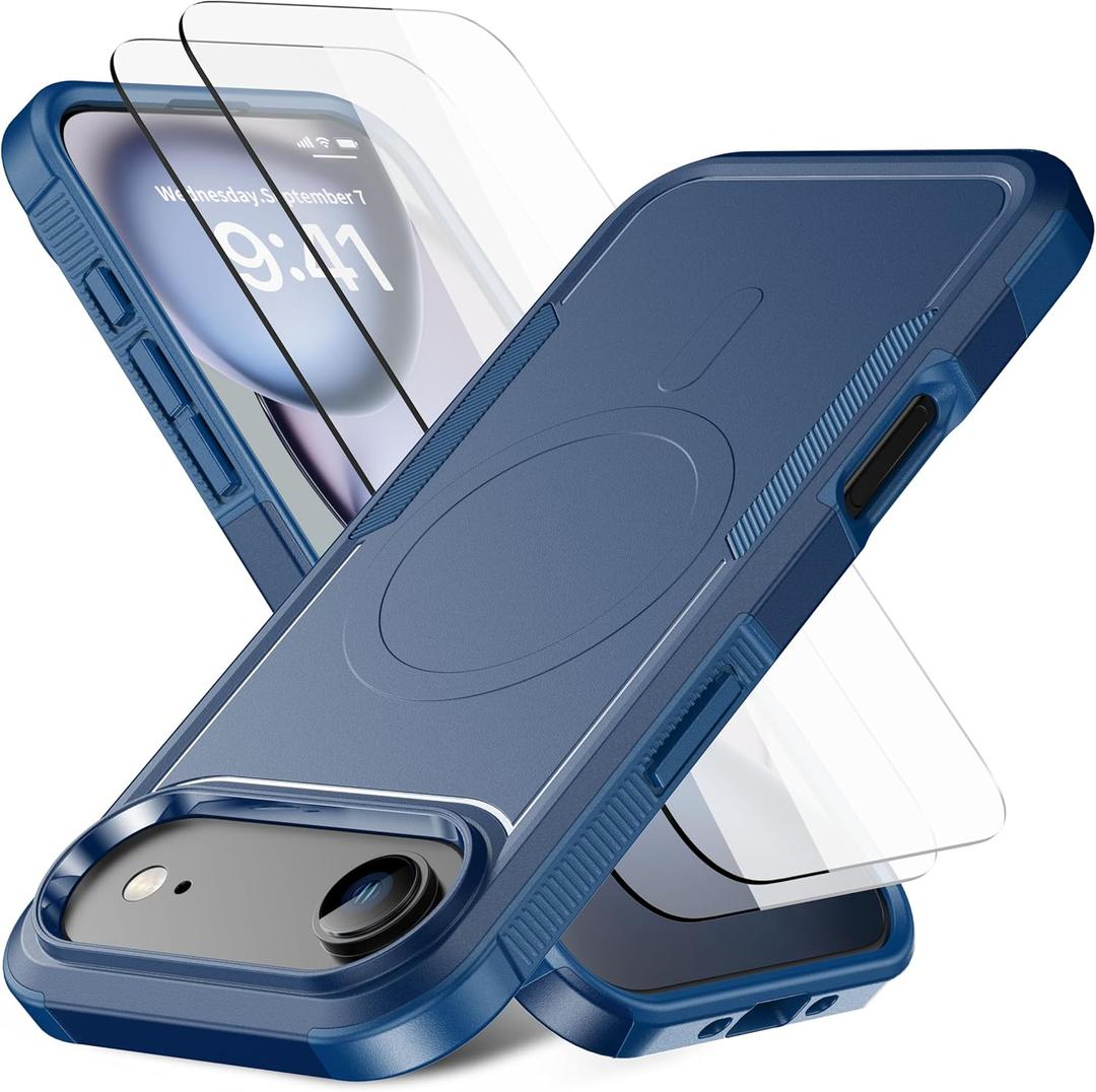 Magnetic for iPhone Air Case [Compatible with MagSafe] [Shockproof] [Heavy Duty Protection] Pocket-Friendly & Tough Non-Slip Protective Phone Cover for iPhone Air 6.5", Blue