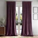 Amazon.com: MIULEE Dark Purple Velvet Curtains 90 inches - Luxury Blackout Curtains for Bedroom Living Room Thermal Insulated Super Soft Window Drapes Rod Pocket & Back Tab, W52 x L90 inches, 2 Panels : Home & Kitchen