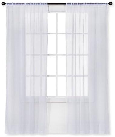 Empire Home Solid White Sheer Voile Curtain Panel Multiple Sizes (60 x 63)