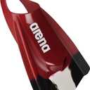Arena Unisex Adult Powerfin Pro Swim Training Fins Men and Women Silicone Short Blade Flippers Left-Right Custom Design, Sizes 4.5-13.5 (Cardinal Red)