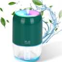 Mini Humidifiers for Bedroom, 200ml Cool Mist Humidifiers for Home Nursery Indoor Plants, Room Humidifier for Bedroom Quiet Easy Clean Auto Shut-off Top Fill Humidifier for Car Office Desktop, Green