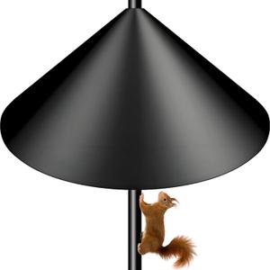 Metal Squirrel Baffle for Bird Feeder Pole 19 Inch, Heavy Duty Squirrel Guards for Shepherds Hook Squirrel Stopper for Bird Feeders Outdoor Black