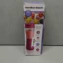 Hamilton Beach Portable Blender for Shakes and Smoothies, 14 Oz BPA Free Travel Cup & Lid, Durable Stainless Steel Blades, Personal Smoothie Blender, Raspberry, 51131G