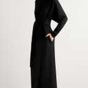 Yeokou Women Tie Front Sweater Soft Loose Long Sleeve Crew Neck Belt Knit Pullover Top Office Dressy (Black, XL)