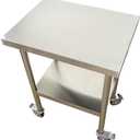 Commercial Worktables for Prep 24 x 18 Inches with Caster Wheels,Commercial Heavy Duty Stainless Steel Table with Undershelf for Home,Hotel Kitchen and Restaurant