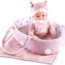 Enjoyin 12'' Baby Doll Playset with Washable Doll Accessories Includes Carrier Bassinet Bed, Pacifier, Blanket, and Pillow, First Baby Dolls for Toddlers 36 Months and Up