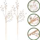 2pcs Acrylic Bead Drop Stems: Crystal Flower Bouquets Branches for Holiday Window Display Home Party Decor