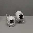 2K Cameras for Home Security-2.4G WiFi Outdoor Camera Wireless Solar/Battery Powered with solar panel, 360 Viewing, AI Human Detection, Color Night Vision, with SD Storage, Works with Alexa(2 Pack)