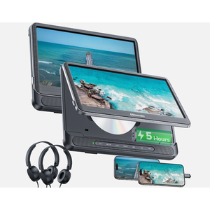2 x 12" Full HD Screen Car Headrest DVD Player Monitor TV HDMI USB with Battery