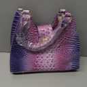 Makcr Joacbv Ladies Tote Leather Bags for Women Crocodile Embossed Zipper Satchel Purse Classy Compartments Crossbody bag