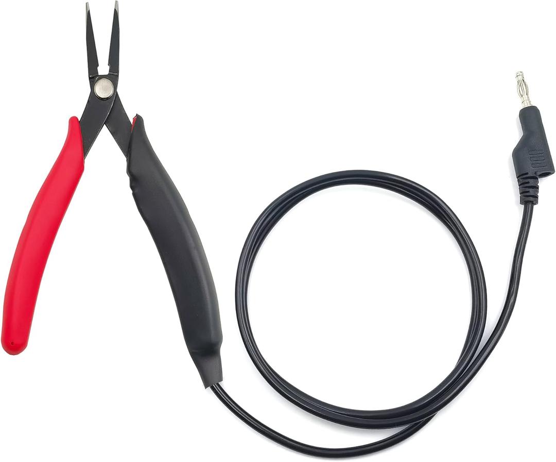 grounded pliers for permanent jewelry, 3ft Precise Control Unleash Unrivaled Precision for Fine Chain Welding, Red