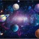 Outer Space Backdrop Starry Galaxy Banner for Baby Boys Girls Planet Theme Birthday Party, 95.6"x70.8" Nebula Photography Background Photoshoot Decorations Photo Studio Props Cake Table Decor (Blue)