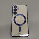 Slim Thin for Samsung Galaxy S25 Case 6.2'', Compatible with MagSafe, Built-in Camera Lens Protector, Shockproof Protective Phone Case, Soft Electroplated Clear Phone Cover, Sapphire Blue