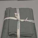 MooMee Bedding Duvet Cover Set 100% Washed Cotton Linen Like Textured Breathable Durable Soft Comfy (Heathered Green, Super Queen 90"x98")