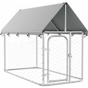 vidaXL Outdoor Dog Kennel, Dog Pen Kennel Playpen House with Roof, Heavy Duty Dog Crate Outdoor Metal Pet Animal Cage Fence for Yard, Size: 78.7"L x 39.4"W x 59.1"H