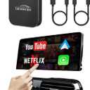 5in1 Wireless CarPlay Adapter Support Netflix/YouTube/TF, Wireless Android Auto & Carplay Adapter with USBA/USBC Cables, Convert Wired to Wireles Dongle