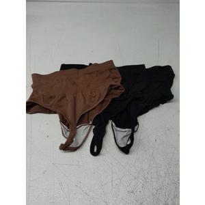 High Waisted Thongs Underwear for Women Seamless No Show Panties Soft Tagless High Cut Ladies Thong 3 Pack, Extra Large, Brown/Black 