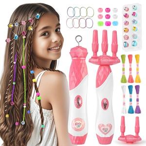 DIY Hair Salon Toys for Girls, Automatic Hair Braiding Machine & Rope Braider with Accessories, Kids Hair Styling Tool for Girls 3 4 5-12 Years Old
