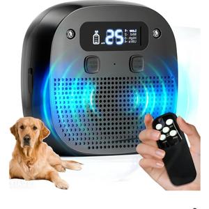 Dog Barking Control Devices, Anti Barking Device for Dogs with Remote Control, Ultrasonic & Sensor Technology, Rechargeable, Waterproof, Adjustable Modes & Frequencies, Bark Box Indoor Outdoor(Black)