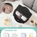 Wearable Breast Pump Bag Compatible with Momcozy and Eufy, Portable Pumping Bag with Cooler Compartment, Breast Pump Carrying Case with Drying Mat for Work, Travel and Family Use, Black