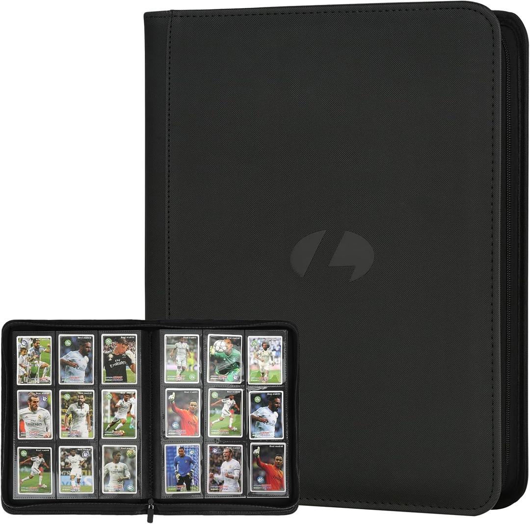 Trading Card Binder, Premium 9-Pocket Double Sided 540 Pocket PU Card Collection Binder, Collectible Trading Card Albums for MTG, TCG, Sports Cards (Black)