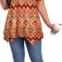 LARACE Short Sleeve Shirts for Womens Plus Size Tops Casual Summer Clothes Asymmetrical Tunic Blouses (Orange, XL)