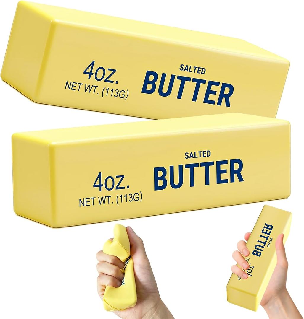 Butter Squishy, Squeeze Toys, Squishy Butter, Realistic Butter Stick Soft Squeeze Toys (Butter-2PCS)