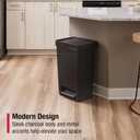 Rubbermaid Premier Series II Step-On Trash Can for Home and Kitchen, with Lid Lock and Slow Close, 12.4 Gallon, Charcoal, for Home/Kitchen/Garage/Apartment/Office