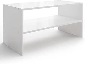 LOWOSA 2-Tier Stackable White Shoe Rack, Wooden 2-Shelf Shoe Organizer Freestanding Shoe Storage Stand for 6-9 Pairs, Perfect for Closet, Entryway, Office Use - White(Pack of 2) LOWOSA 2-Tier Stackable White Shoe Rack, Wooden 2-Shelf Shoe Organizer Freestanding Shoe Storage Stand for 6-9 Pairs, Perfect for Closet, Entryway, Office Use - White(Pack of 2)