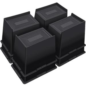 ANNKUT Bed Risers 6 Inch Heavy Duty,Oversized Couch Risers, Extra Wide Furniture Risers for Sofa Table Desk Headboard Chair Lifting,Rectangle Risering Blocks Support 6000 lbs(8 Pack Black)