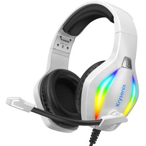 Krysenix PG1 Gaming Headset with Microphone for PS4, PS5, PC, Switch, Xbox, Gaming Headphones with RGB Light, Computer Headset with Mic & 3.5mm Jack