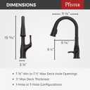 Pfister Alderwood Kitchen Faucet with Pull Down Sprayer and Soap Dispenser Single Handle High Arc Spout NSF Certified Tuscan Bronze Finish 360-Degree Swivel F5297AWY