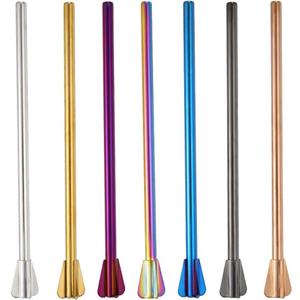 DOITOOL Stainless Steel Straw Stirrer Set 7Pcs Reusable Metal Cocktail Straws for Drinks Smoothies Coffee with Colorful Options 9.05 Inch Kitchen Accessories