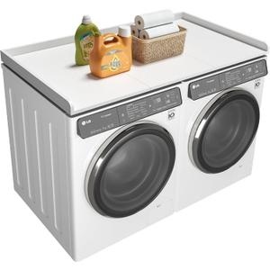 Ulif Over Washer and Dryer Countertop, Melamine Frosted Surface for Laundry Room Storage and Organization, 27.5" W x 54" L x 2.6" H, White Splice Type