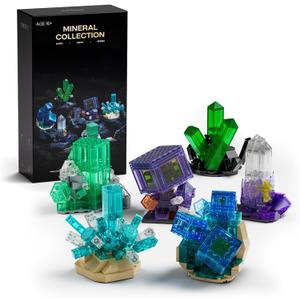 Nifeliz Geology Rock Collection Building Set for Adults, 6 Mineral Models for Creative Desk Display, Nature-Inspired Gift for Home Decor Lovers (651 PCS, NF10363)