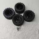RC Station 12mm Hex RC Wheels and Tires 1/10 Scale RC Truck Tires and Wheels for Traxxas Rustler Stampede 2wd 4x4 vxl Hoss E-Revo Redcat Volcano EPX RIAARIO AMORIL Tires and Wheels Preglued 4PCS