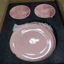 Ruxmirae 24 Piece Dinnerware Set, Dual Glaze Stoneware Plates and Bowls Sets, Modern Dinner Plate, Salad Plate, Cereal Bowl, Dish Set for 8, Microwave and Dishwasher Safe, Pink