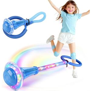 Dolanus Skip Toys for 5-12 Year Old Kids, Girls Birthday Gifts for Age 5 6 7 8 9 10 11 12, Outdoor Outside Sports Games, Girls Toys Age 6-8 8-13, Portable Colorful Flash Wheel Swing Ball (Blue)